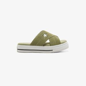 7 Womens Converse One Star Sandal Slip Street Sage/Black/White 567723c Slides
